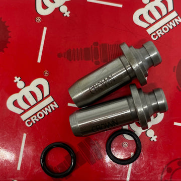 GUIA VALVULA X 2 PCS "CROWN" (CON ORING) ECO DELUXE/AKT-110 SPECIAL/WAVE-100/VICTORY ONE/FLEX-125