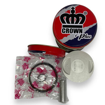 KIT PISTON 0.50 "CROWN" "TIPO ORIGINAL" (CAJA METALICA) NKDR/TTR/EVONE/R3/CR4/NXR BROS (PASADOR 13MM)