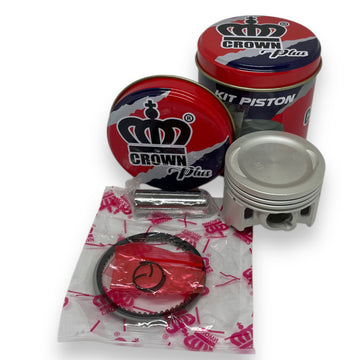 KIT PISTON 0.25 "CROWN" "TIPO ORIGINAL" (CAJA METALICA) WAVE-110