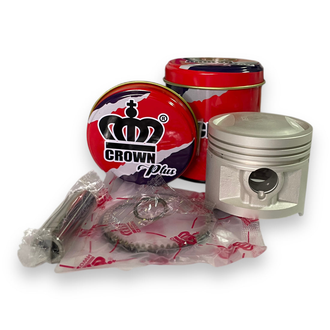 KIT PISTON 0.50 "CROWN" "TIPO ORIGINAL" AK-125S/SL/TT/EVO (PASADOR 15MM)