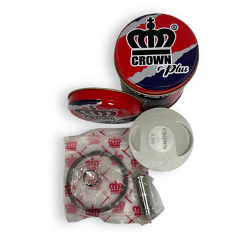 KIT PISTON 1.00 "CROWN" "TIPO ORIGINAL" (CAJA METALICA) NKDR/TTR/EVONE/R3/CR4/NXR BROS (PASADOR 13MM)