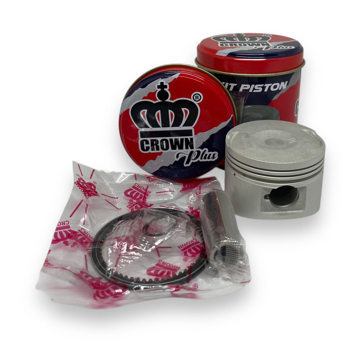 KIT PISTON 0.25 "CROWN" "TIPO ORIGINAL" (CAJA METALICA) AGILITY-125