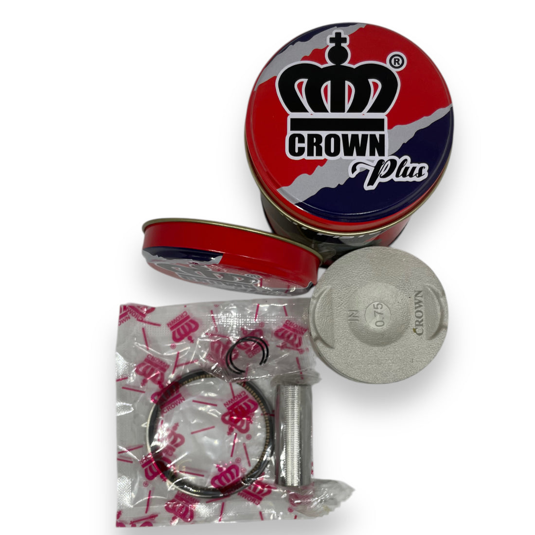 KIT PISTON 0.75 "CROWN" "TIPO ORIGINAL" (CAJA METALICA) AGILITY-125