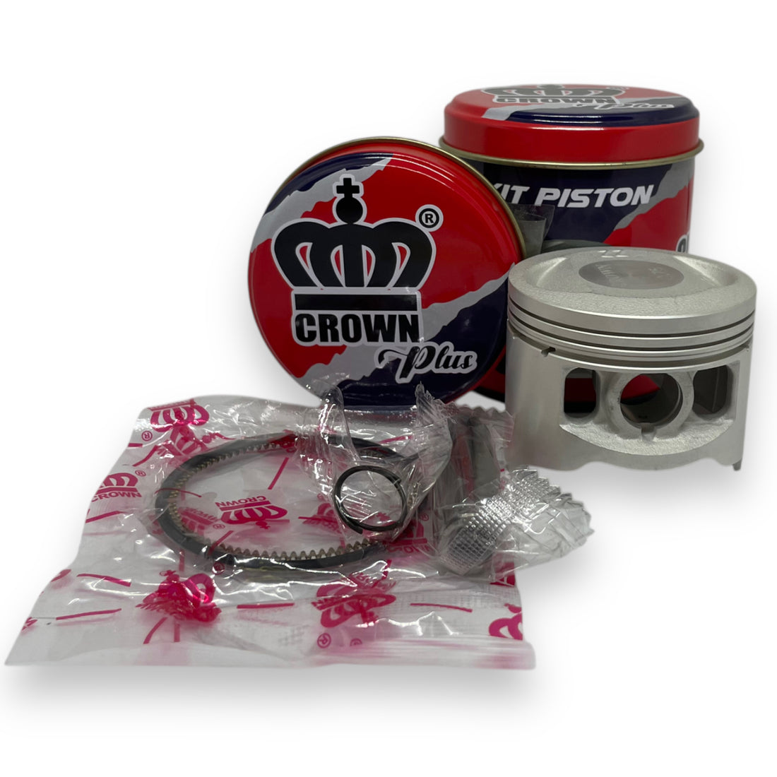 KIT PISTON 0.75 "CROWN" "TIPO ORIGINAL"(CAJA METALICA) BOXER CT 100 TEC/ BOXER CT S1D/ BOXER TRICOLOR CT100/ PLATINO 100 SPORT/ BOXER BM100 CLASSIC