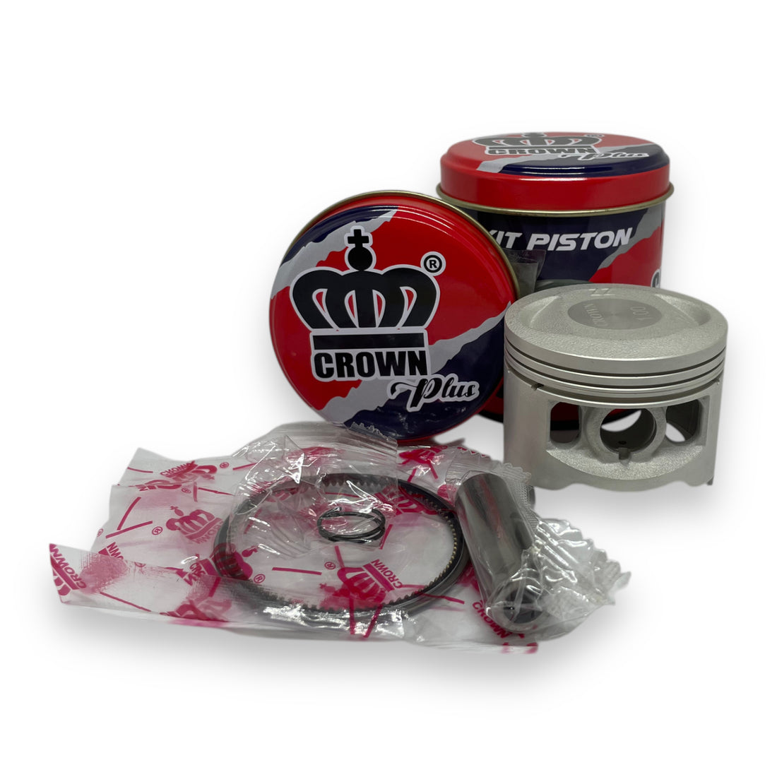KIT PISTON 1.00 "CROWN" "TIPO ORIGINAL"(CAJA METALICA) BOXER CT 100 TEC/ BOXER CT S1D/ BOXER TRICOLOR CT100/ PLATINO 100 SPORT/ BOXER BM100 CLASSIC
