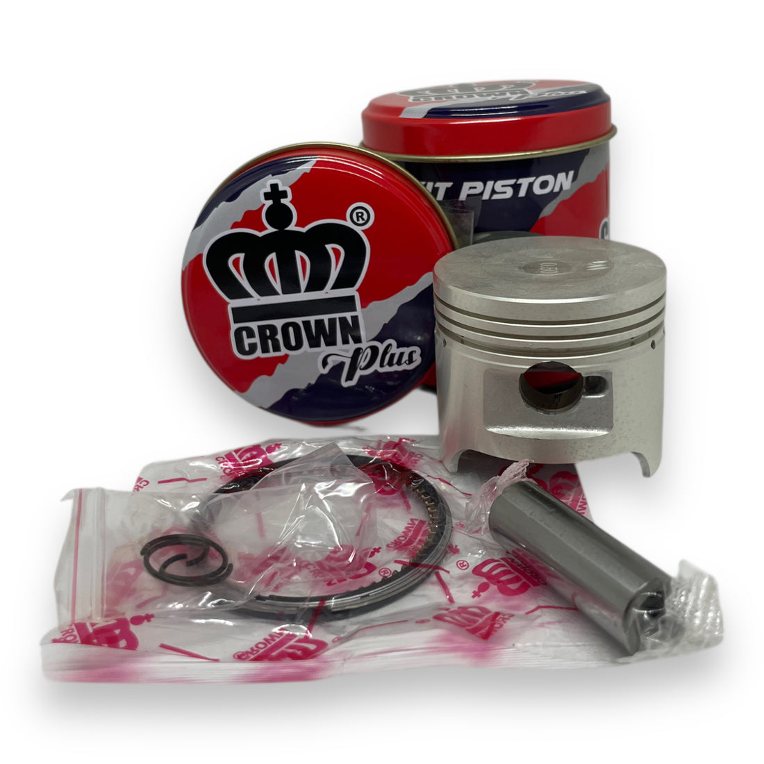 KIT PISTON 0.50 "CROWN" "TIPO ORIGINAL" ECO DELUXE/SPLENDOR NXG/WAVE100/CD100