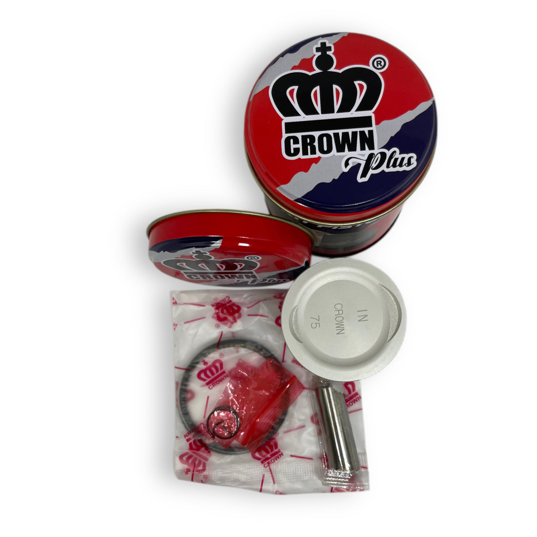 KIT PISTON 0.75 "CROWN" "TIPO ORIGINAL"(CAJA METALICA) WAVE-110