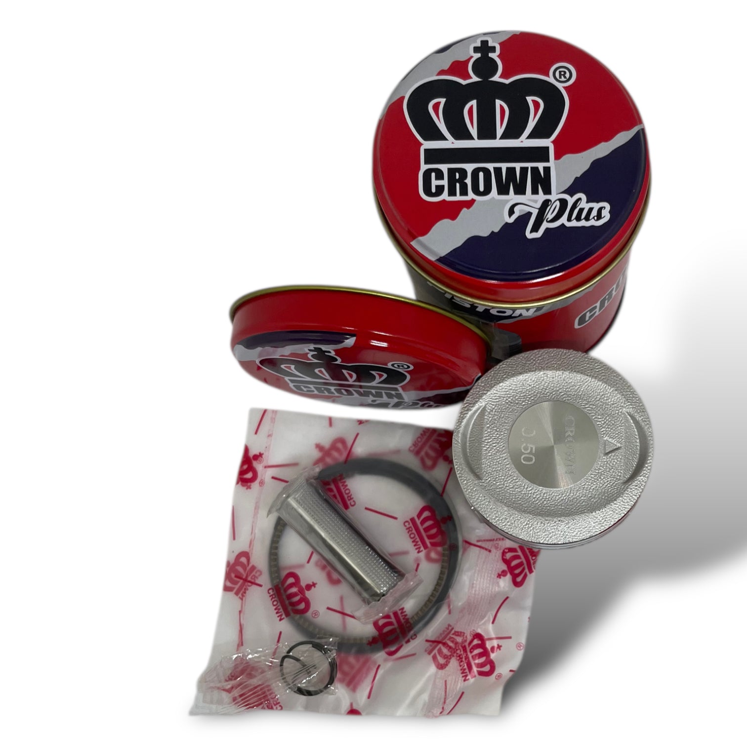 KIT PISTON 0.50 "CROWN" "TIPO ORIGINAL" DISCOVER-125 +