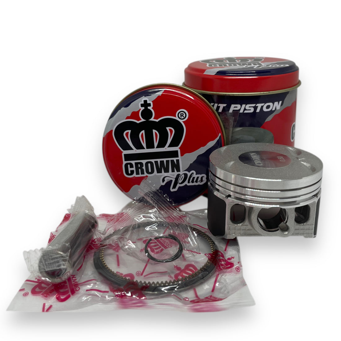 KIT PISTON 0.25 (4 VALVULAS) "CROWN" "TIPO ORIGINAL" (CAJA METALICA) DISCOVER-125 ST(4 VALVULAS)
