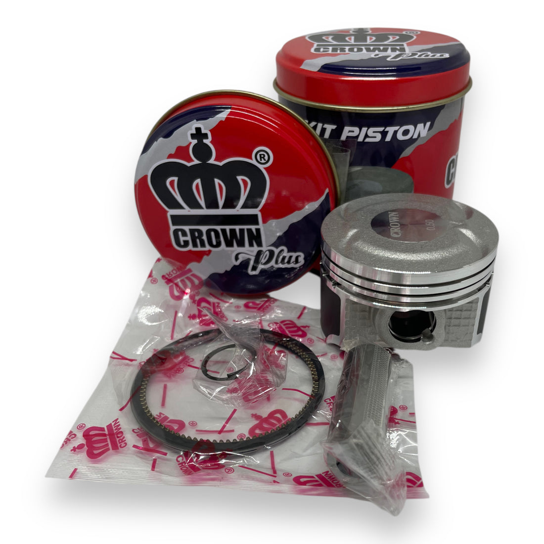 KIT PISTON 0.50 "CROWN" "TIPO ORIGINAL" DISCOVER-125 ST(4 VALVULAS)