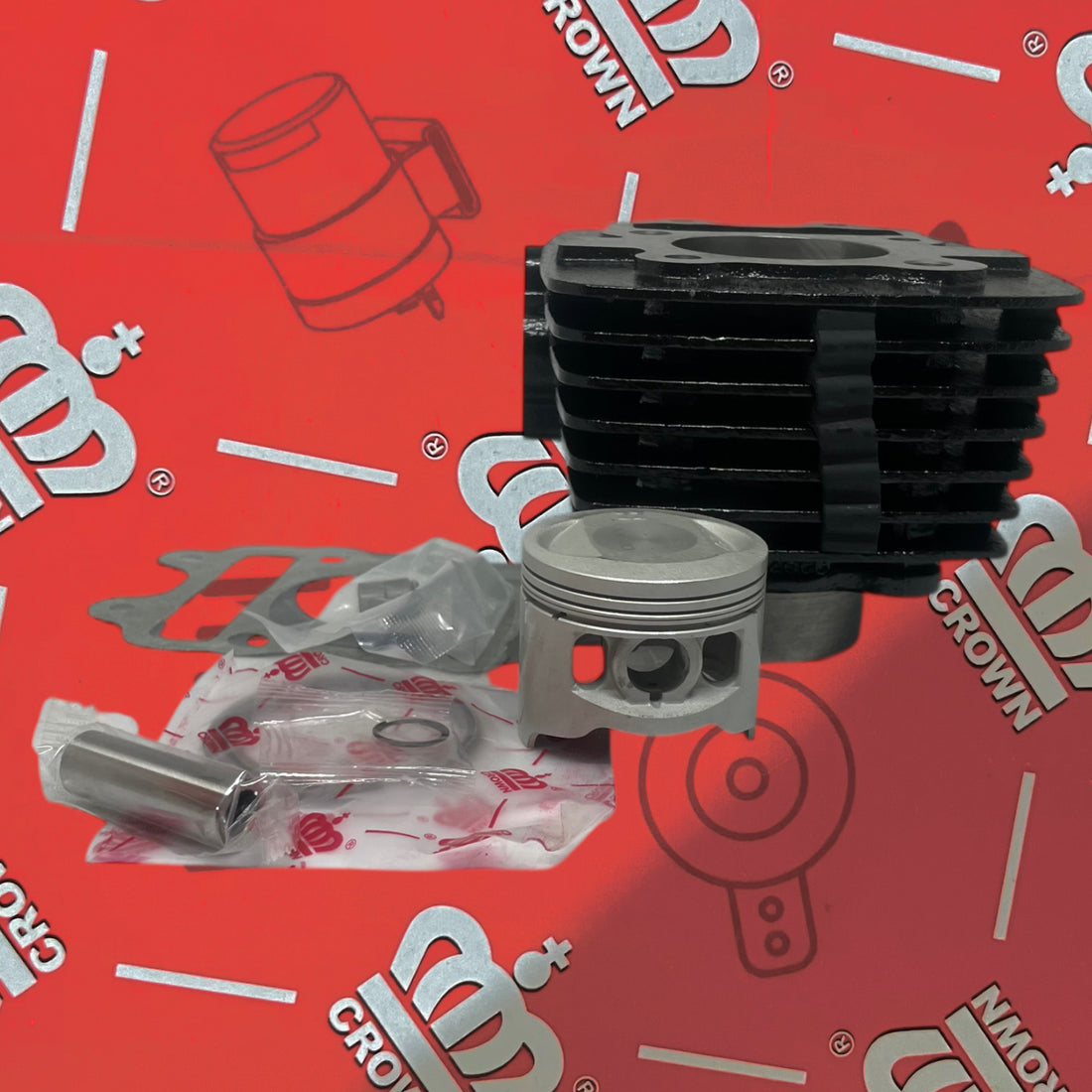 KIT CILINDRO (COLOR NEGRO) "CROWN" BOXER CT100 TEC/BOXER CT S1D/BOXER BM100/PLATINO